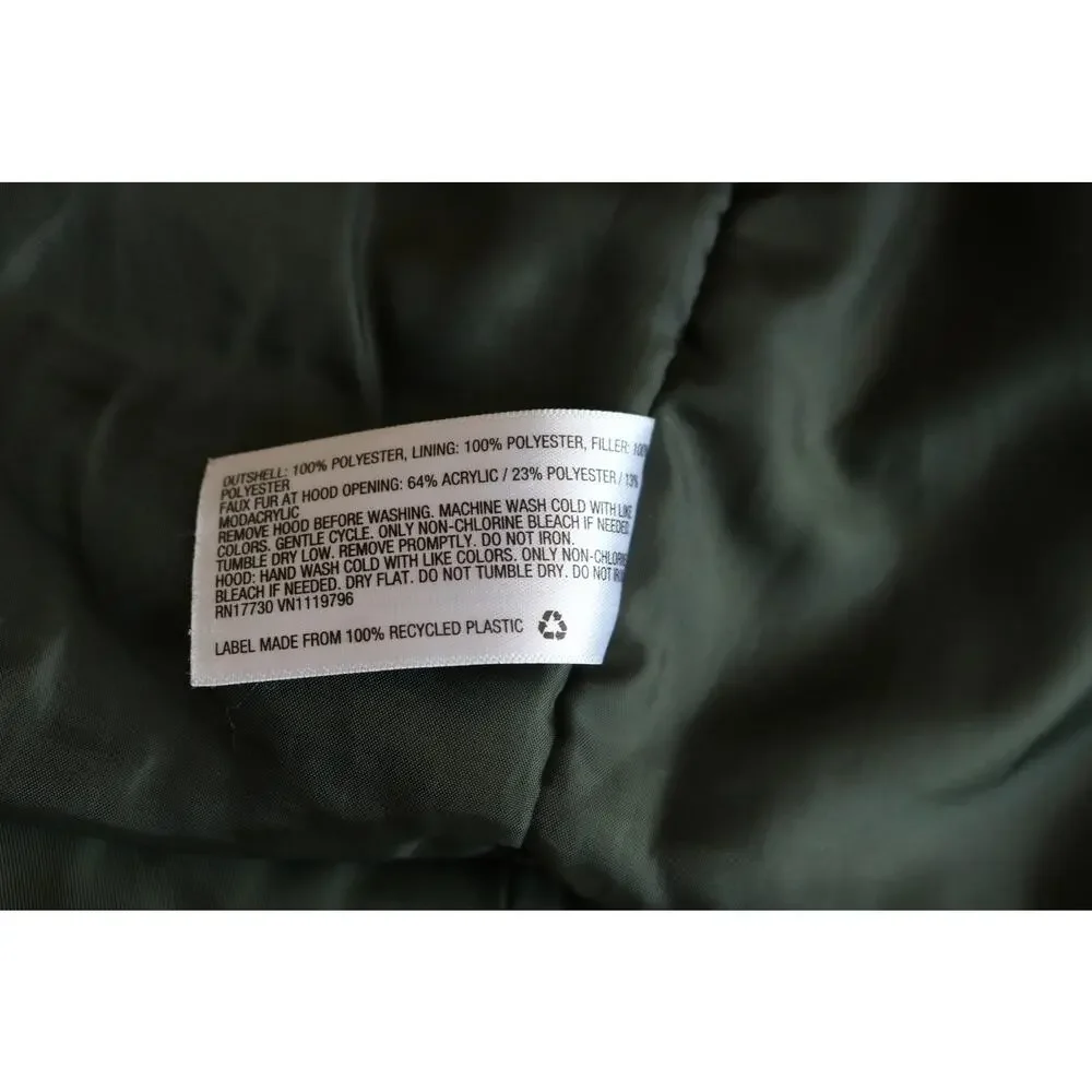 UNIVERSAL THREAD Winter Coat Women Large Green Chunky Cinched Waist Drawstring - Picture 4 of 16